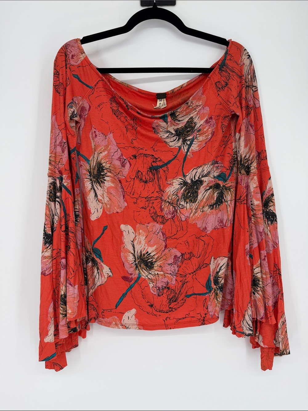 We The Free Birds of Paradise Off Shoulder Bell Sleeve Top M
